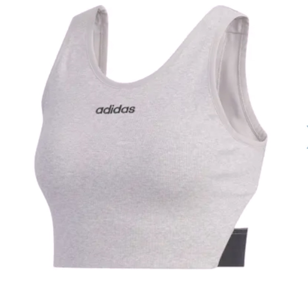 Adidas cropped workout tank w/ cutout back - L